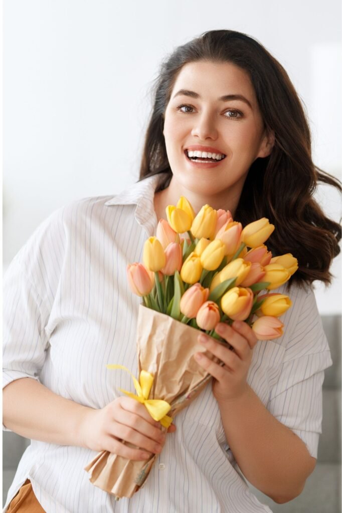 Beautiful Lady with flowers